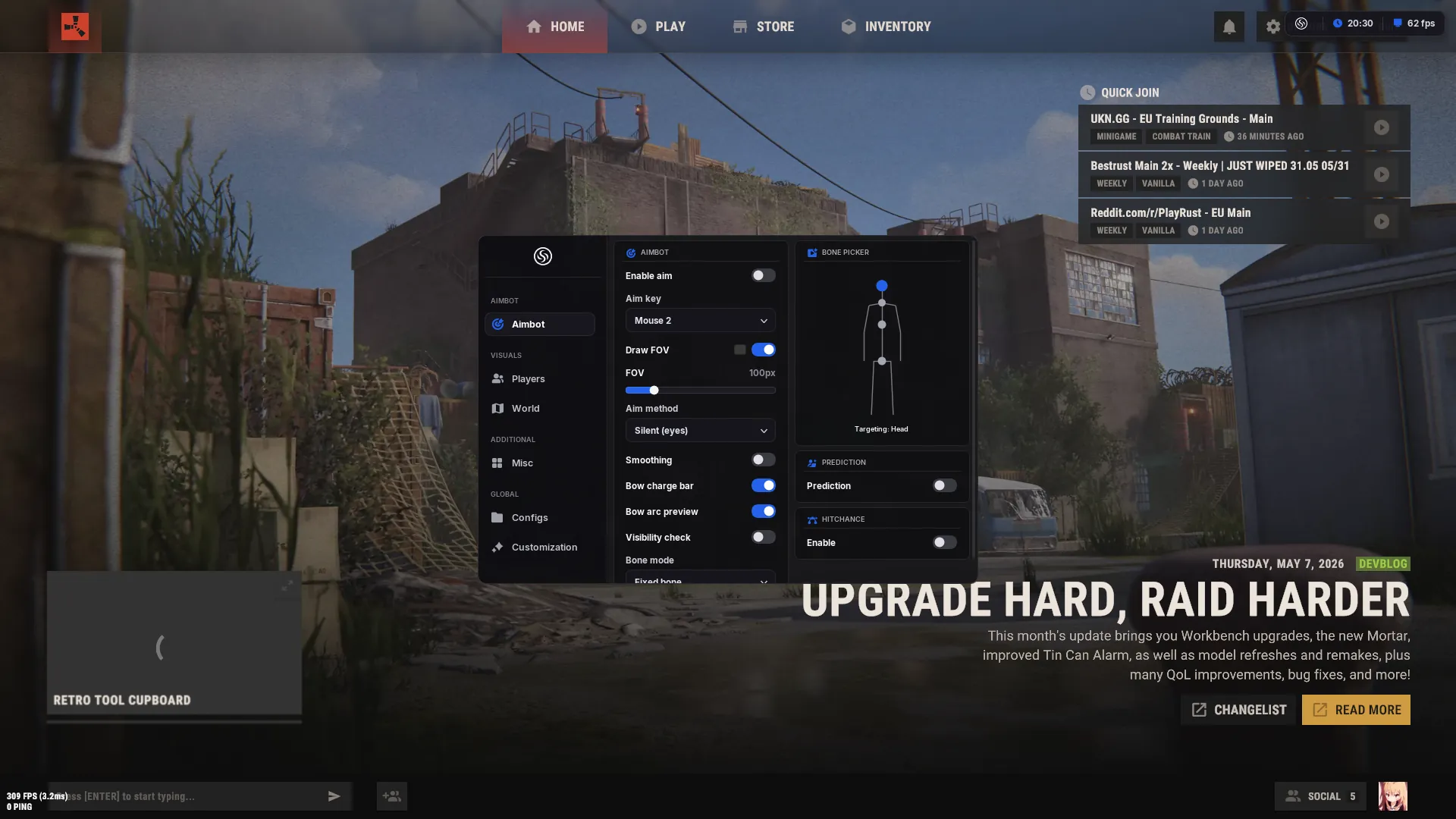 SERYX Rust menu screenshot