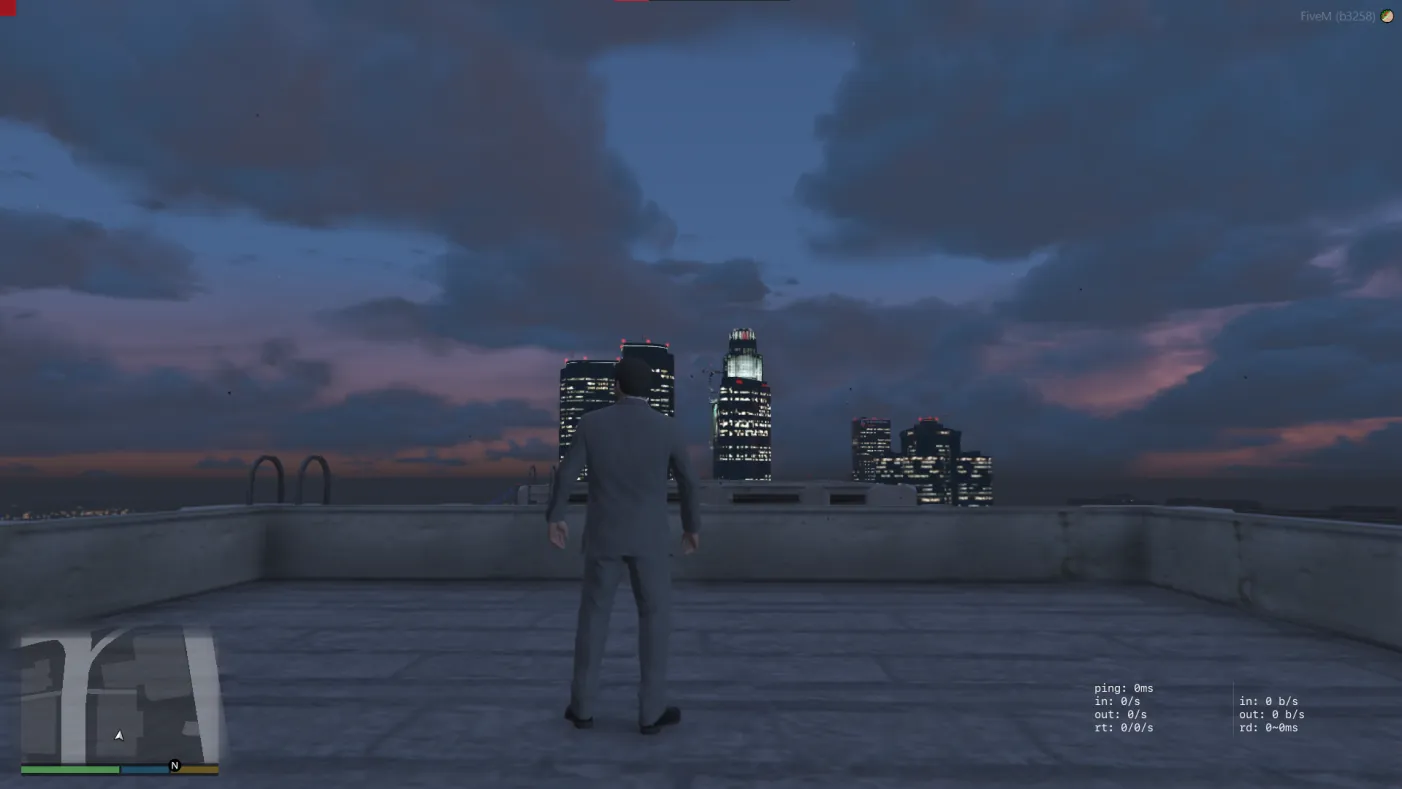 OBS capture of the same FiveM scene with no SERYX menu, radar or keybind list visible, only the game